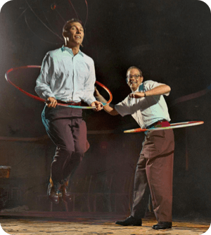 Spud and Rich twirling Hula Hoops (from TIME Sept 1958)
